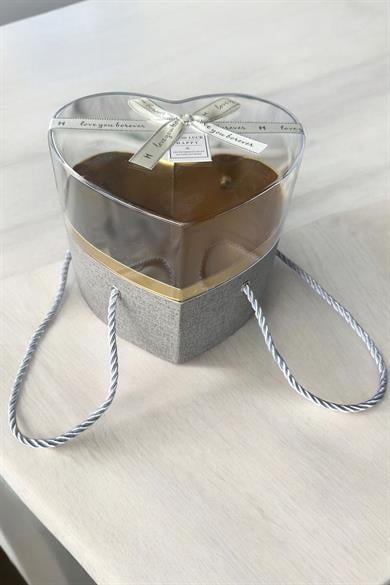 Gri Renk Kalp Figürlü Hediye Kutusu