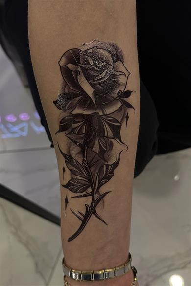 Gül Figürlü Geçici Dövme Tattoo