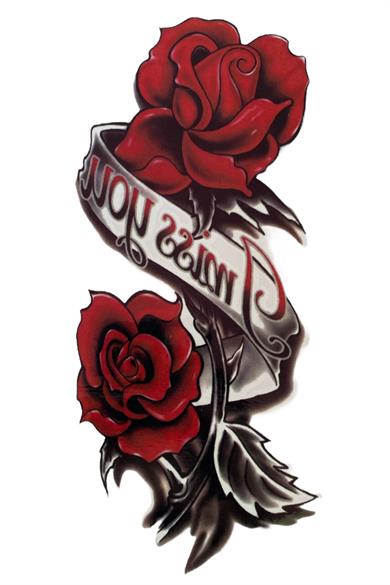 Gül Figürlü Geçici Dövme Tattoo