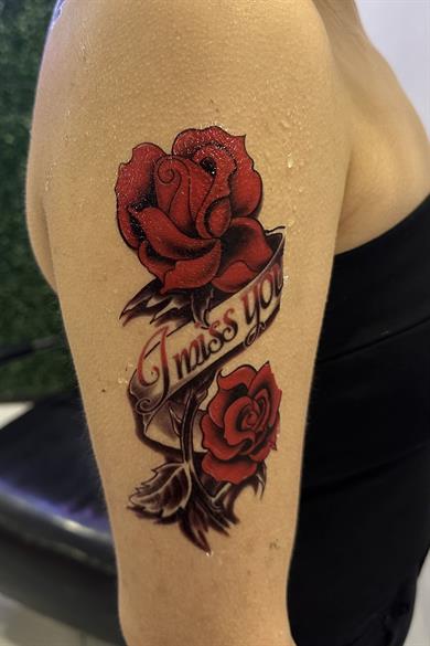 Gül Figürlü Geçici Dövme Tattoo