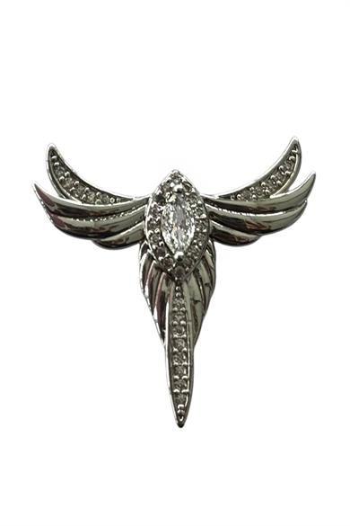 Gümüş Renk Anka Kuşu Figürlü Taş Detaylı Ajda Charm / Kolye/ Bileklik Ucu