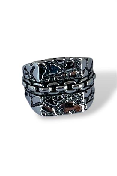 Gümüş Renk Ayarlanabilir Çelik Erkek Yüzük