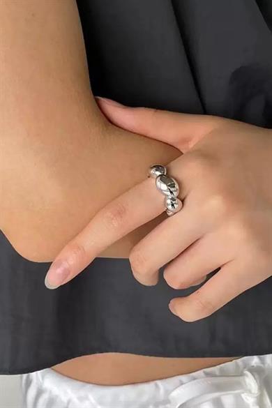 Gümüş Renk Ayarlanabilir Çelik Yüzük