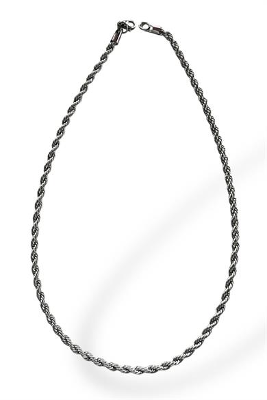 Gümüş  Renk Erkek Zincir Çelik Kolye (55cm)