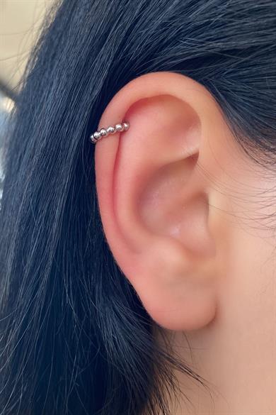 Gümüş Renk Halka Ear Cuff (Çift)