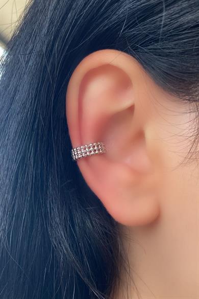 Gümüş Renk Halka Ear Cuff (Çift)