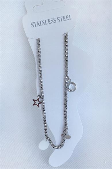 Gümüş Renk Karışık Figürlü Çelik Halhal