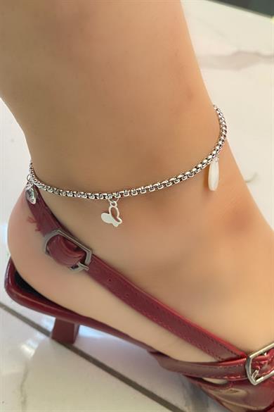 Gümüş Renk Karışık Figürlü Çelik Halhal