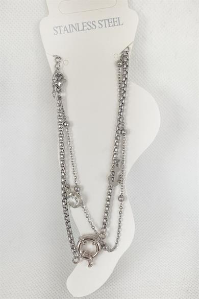 Gümüş Renk Karışık Figürlü Çelik Halhal