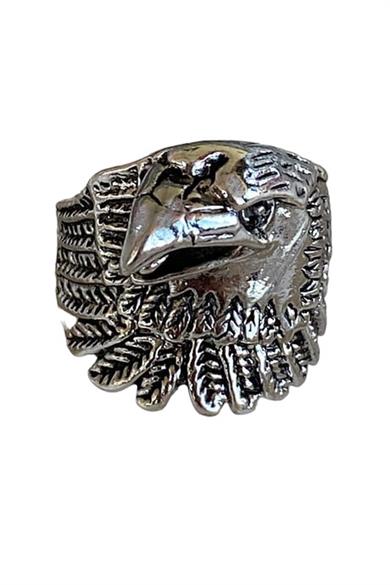 Gümüş Renk Kartal Figürlü Ayarlanabilir Erkek Yüzük