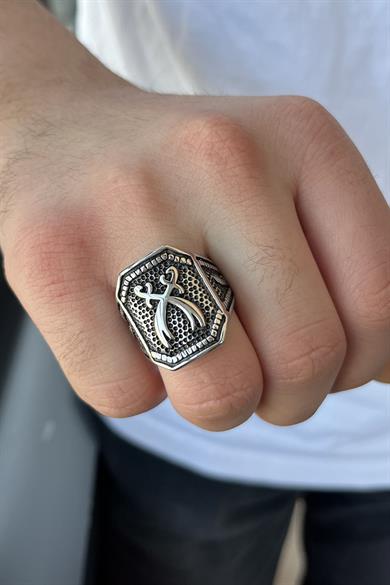 Gümüş Renk Kılıç Figürlü Ayarlanabilir Çelik Erkek Yüzük