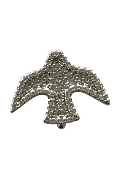 Gümüş Renk Kuş Figürlü Taş Detaylı Ajda Charm / Kolye/ Bileklik Ucu