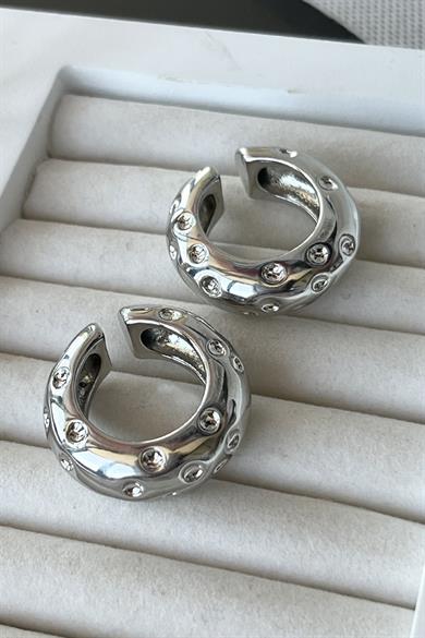 Gümüş Renk Metal Ear Cuff (Çift)