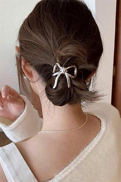 Gümüş Renk Metal Kurdele Figürlü Lastik Toka