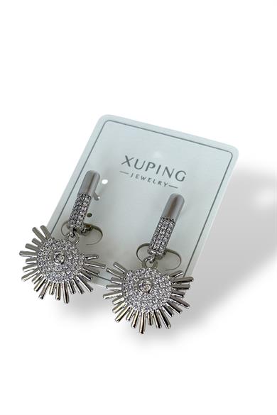 Gümüş Renk Taş Detaylı Çelik Xuping Küpe (Çift)