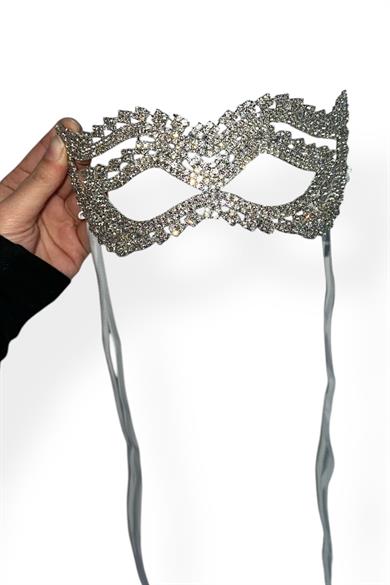 Gümüş Renk Taş Detaylı Parti Aksesuarı