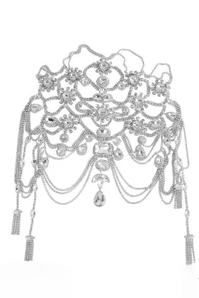 Gümüş Renk Taş Detaylı Saç Aksesuarı/ Kına Aksesuarı