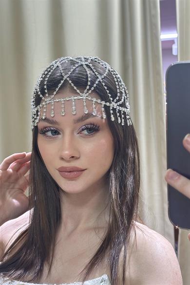 Altın Renk Taş Detaylı Saç Aksesuarı/Kına Aksesuarı