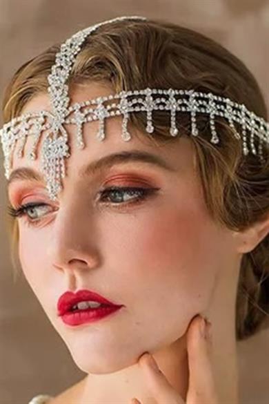 Gümüş Renk Taş Detaylı Saç Aksesuarı/Kına Aksesuarı