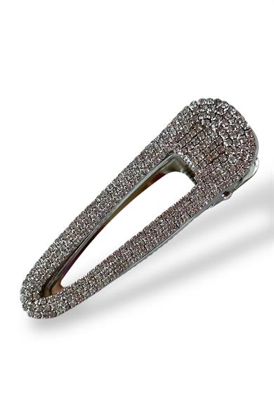 Gümüş Renk Taş Detaylı Yan Toka