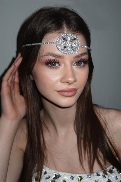 Gümüş Renk taşlı Alınlık/ Gelin Aksesuar