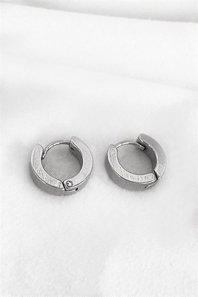 Silver Color Unisex Hoop Earrings