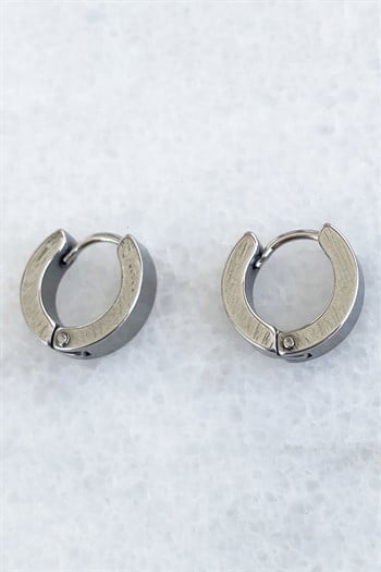 Silver Color Unisex Hoop Earrings