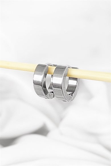 Silver Color Unisex Hoop Earrings