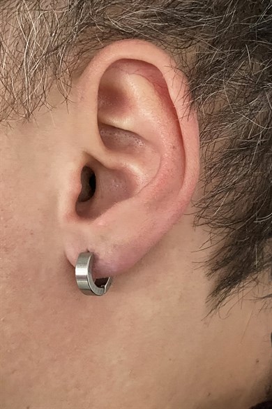 Silver Color Unisex Hoop Earrings