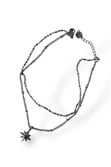 Gümüş Renk Yıldız Figürlü Çelik Halhal