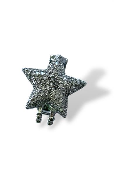 Gümüş Renk Yıldız Figürlü Taş Detaylı Ajda Charm / Kolye/ Bileklik Ucu