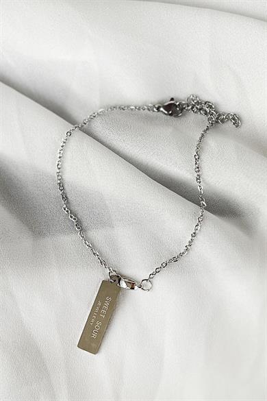 Gümüş Renk Zincir Çelik Halhal