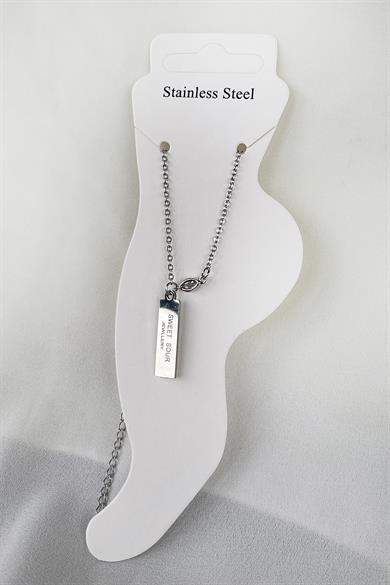 Gümüş Renk Zincir Çelik Halhal