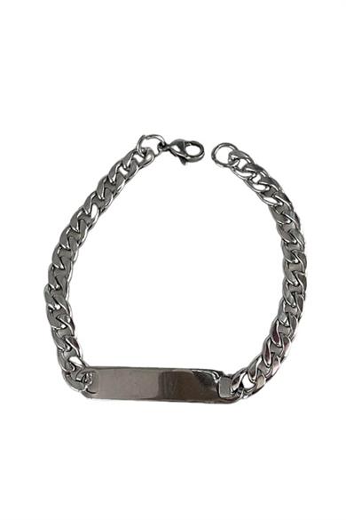 Gümüş Renk Zincir Erkek Çelik Bileklik