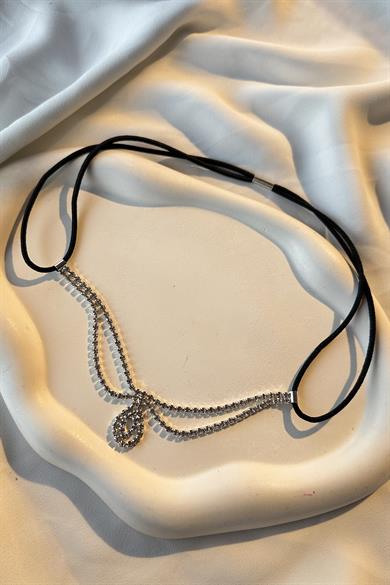 Gümüş Renk Zirkon Taşlı Alınlık