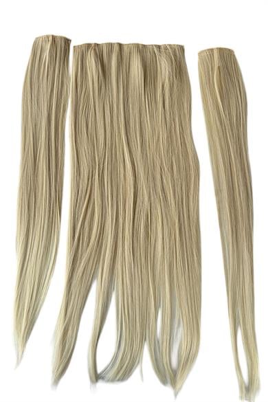 Isıya Dayanıklı Yıkanabilir Yarımay Premium ÇıtÇıt Saç 2# Bal Köpüğü-Duz-65Cm-231 Gr-2 Adet YanÇıtÇıtSaç