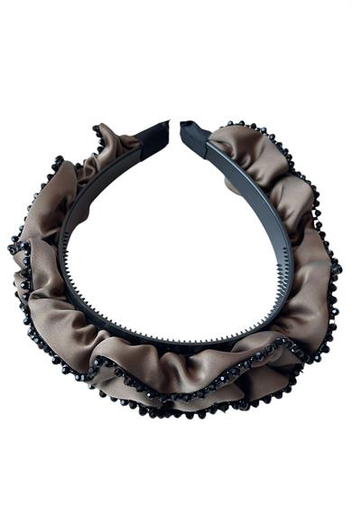 Kahve Renk Boncuk Detaylı Taç