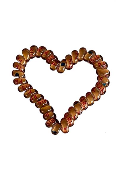 Coffee color hearted spiral tire buckle