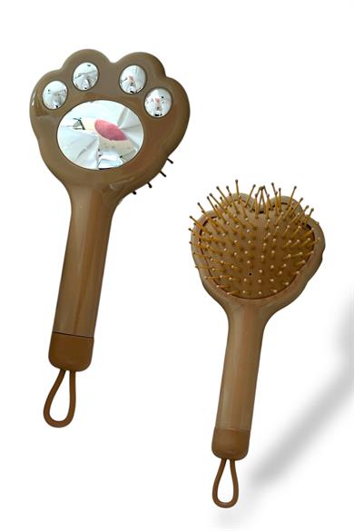 Kahve Renk Pati Figürlü Saç Tarama Fırçası/ Tarak
