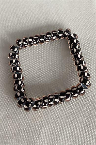 Kahve Renk Puantiyeli Helezon Lastik Toka