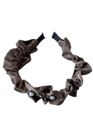 Kahve Renk Taş Ve İnci  Detaylı Taç