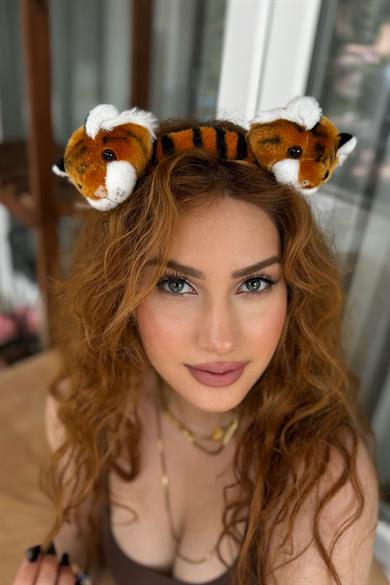 Kahverengi Kaplan Figürlü Peluş Taç