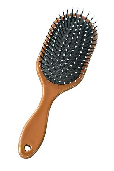 Kahverengi Karışık Figürlü Ahşap Görünümlü Şaç Fırçası/ Tarak