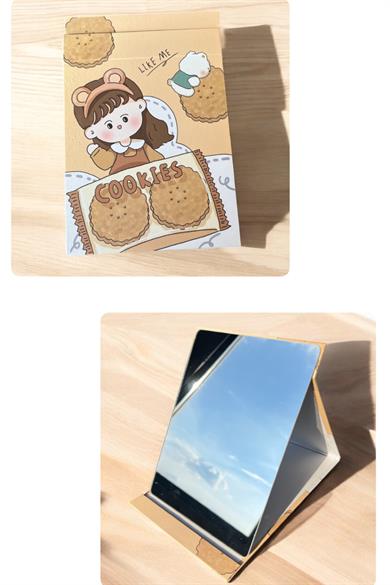 Kahverengi Kurabiye Ve Kız Figürlü Masa Aynası