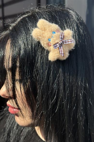 Kahverengi Tavşan Figürlü Yan Toka