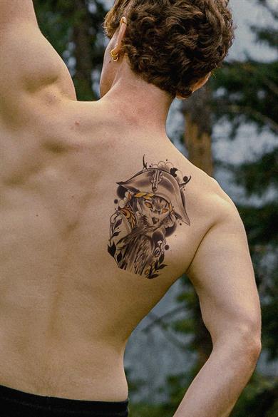 Kaptan Kedi Geçici Dövme Tattoo