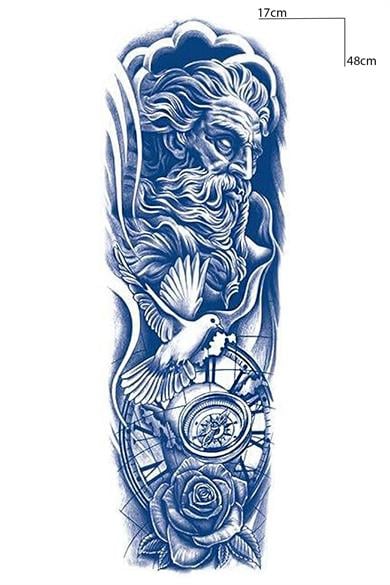 Karışık Figürlü 12 Saat Sonra Kararan Geçici Kol Dövme Tattoo