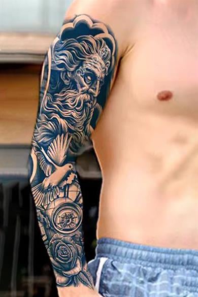 Karışık Figürlü 12 Saat Sonra Kararan Geçici Kol Dövme Tattoo