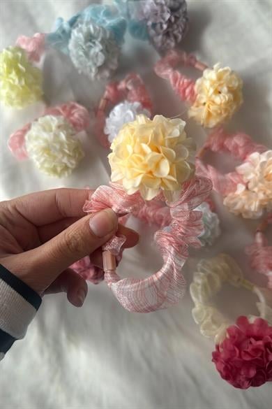 Karışık Renk 12li Çiçek Figürlü Simit Toka Set