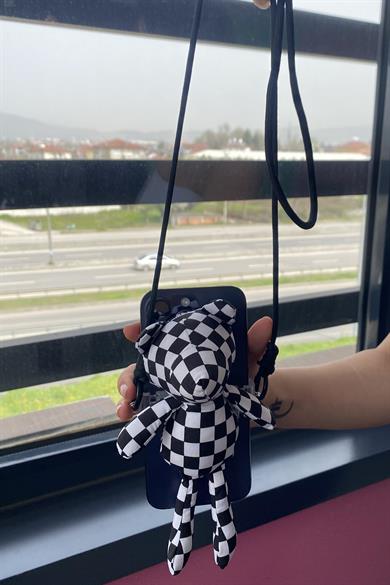 Karışık Renk Ayıcık Figürlü İpli Telefon Aksesuarı